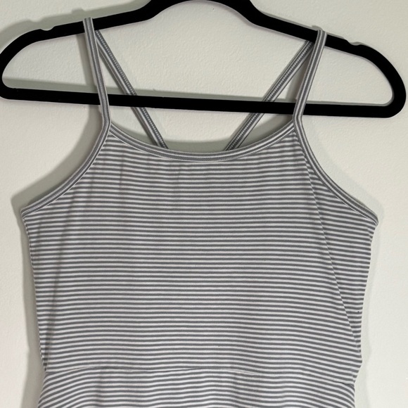 Pact Gray Striped Sleeveless Organic Cotton Dress Medium - Picture 3 of 13